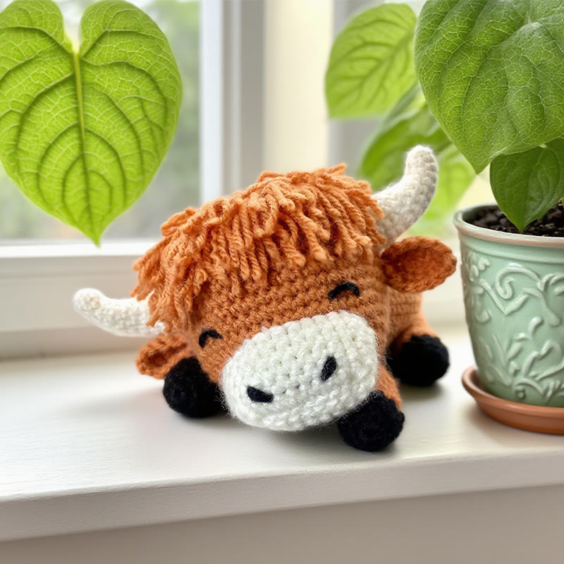 Diy Handmade Lazy Cow Crochet Kit - Cute Needle Handicraft |  Crocheted Doll Gifts - image 2