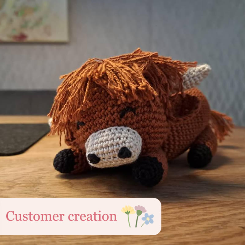 Diy Handmade Lazy Cow Crochet Kit - Cute Needle Handicraft |  Crocheted Doll Gifts - image 6