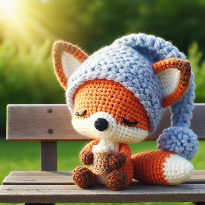 Diy Handmade Asleep Fox Crochet Kit - Lovely Animal Doll | Nice Birthday Gifts | Beginners Needle Artwork - image 2