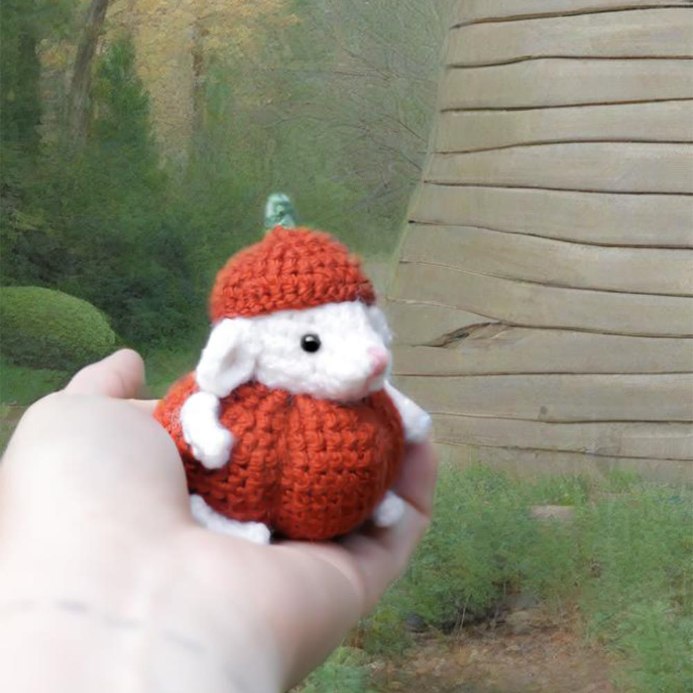 Diy Handmade Mouse In Pumpkin Crochet Kit - Creative Animal Doll | Diy Stylish Key Chain  - image 2