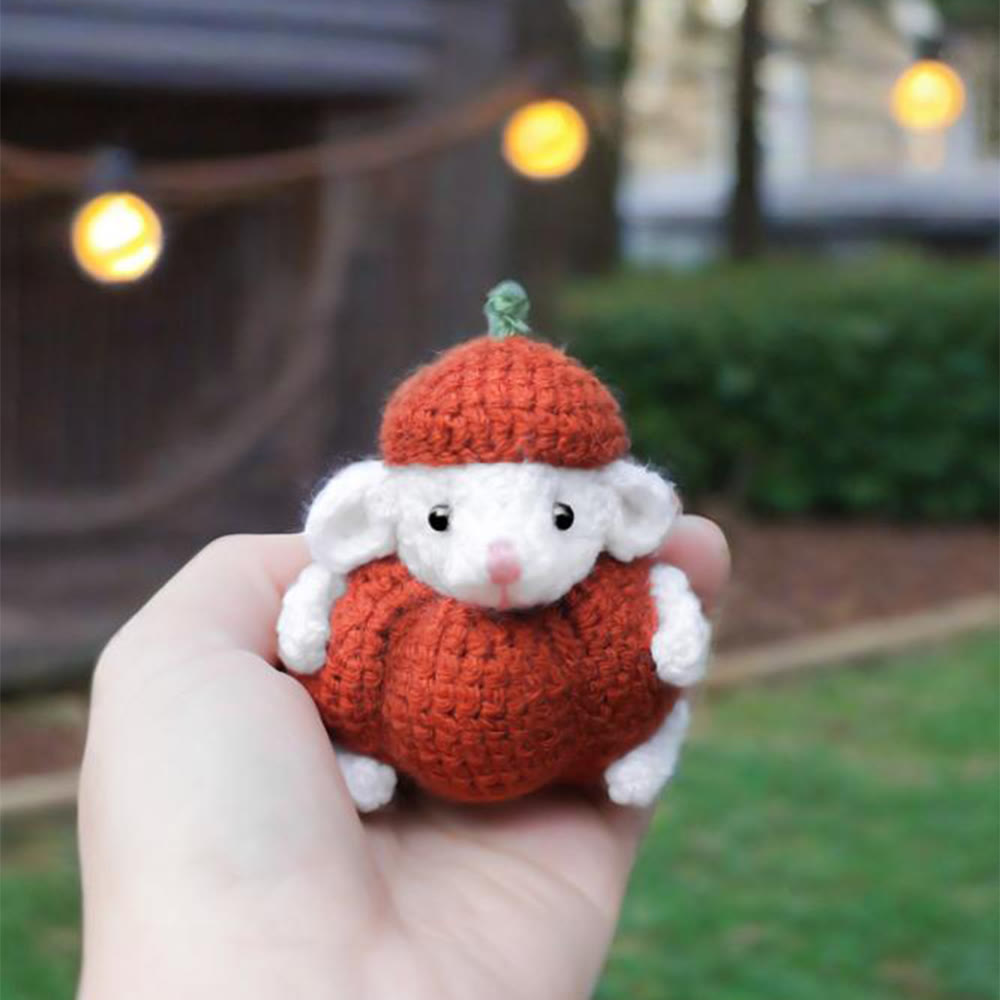 Diy Handmade Mouse In Pumpkin Crochet Kit - Creative Animal Doll | Diy Stylish Key Chain  - image 5