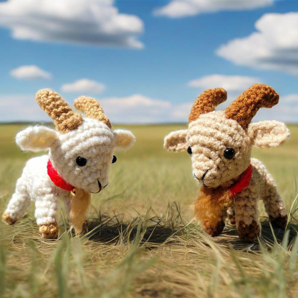 Diy Handmade Farm Goat Crochet Kit - Sewing Animal Toy  |  Gift For Craft Lovers - image 1
