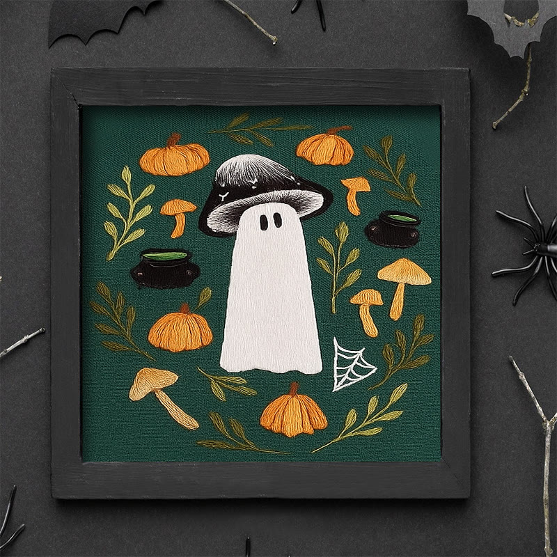 Rubbyoo Embroidery Kit - Fall Mushroom Ghost | Perfect For Helloween Decoration | Handmade Helloween Gifts  - image 3