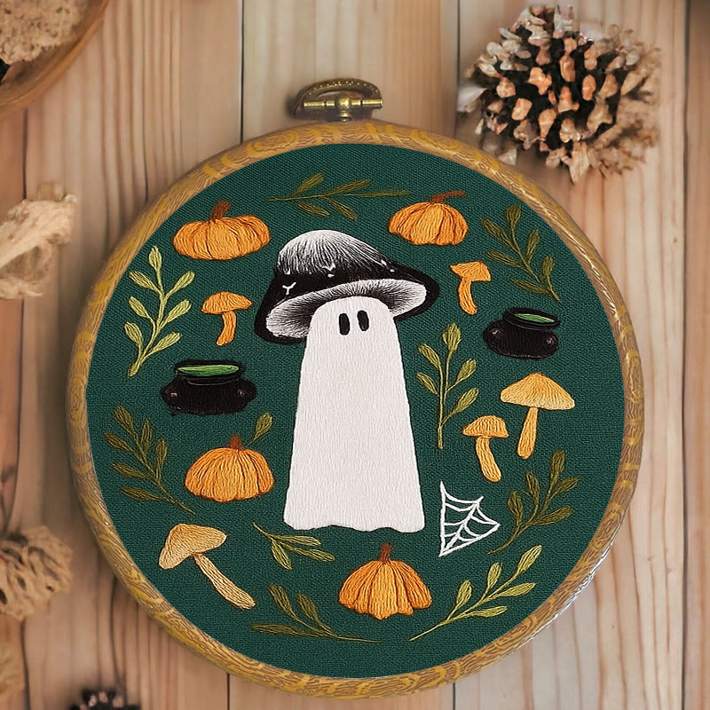 Rubbyoo Embroidery Kit - Fall Mushroom Ghost | Perfect For Helloween Decoration | Handmade Helloween Gifts  - image 6