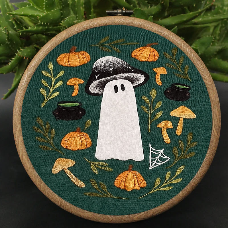 Rubbyoo Embroidery Kit - Fall Mushroom Ghost | Perfect For Helloween Decoration | Handmade Helloween Gifts  - image 5