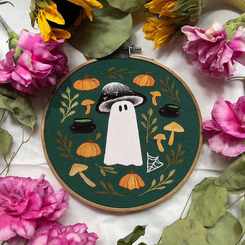 Rubbyoo Embroidery Kit - Fall Mushroom Ghost | Perfect For Helloween Decoration | Handmade Helloween Gifts  - image 9