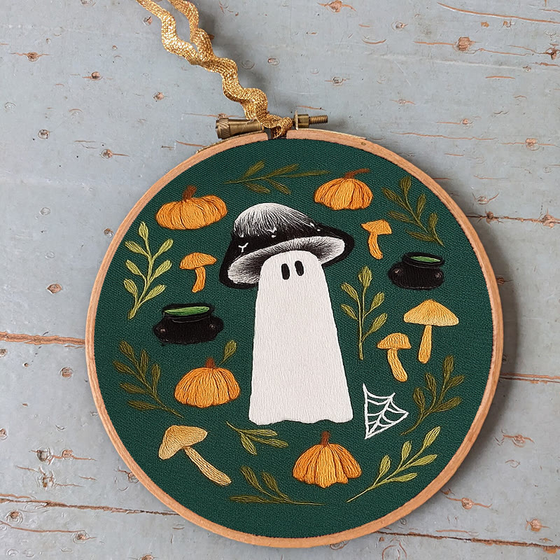 Rubbyoo Embroidery Kit - Fall Mushroom Ghost | Perfect For Helloween Decoration | Handmade Helloween Gifts  - image 7