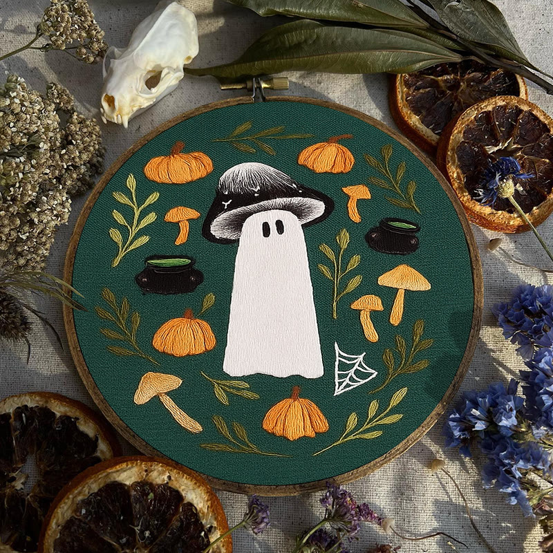 Rubbyoo Embroidery Kit - Fall Mushroom Ghost | Perfect For Helloween Decoration | Handmade Helloween Gifts  - image 8