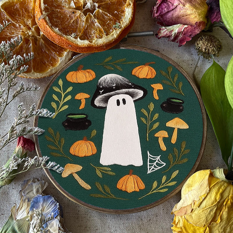 Rubbyoo Embroidery Kit - Fall Mushroom Ghost | Perfect For Helloween Decoration | Handmade Helloween Gifts  - image 10