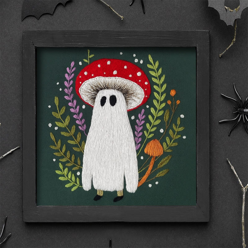 Rubbyoo Embroidery Kit - Red Mushroom Ghost | Unique Helloween Craft | Diy Handmade Needlework - image 9