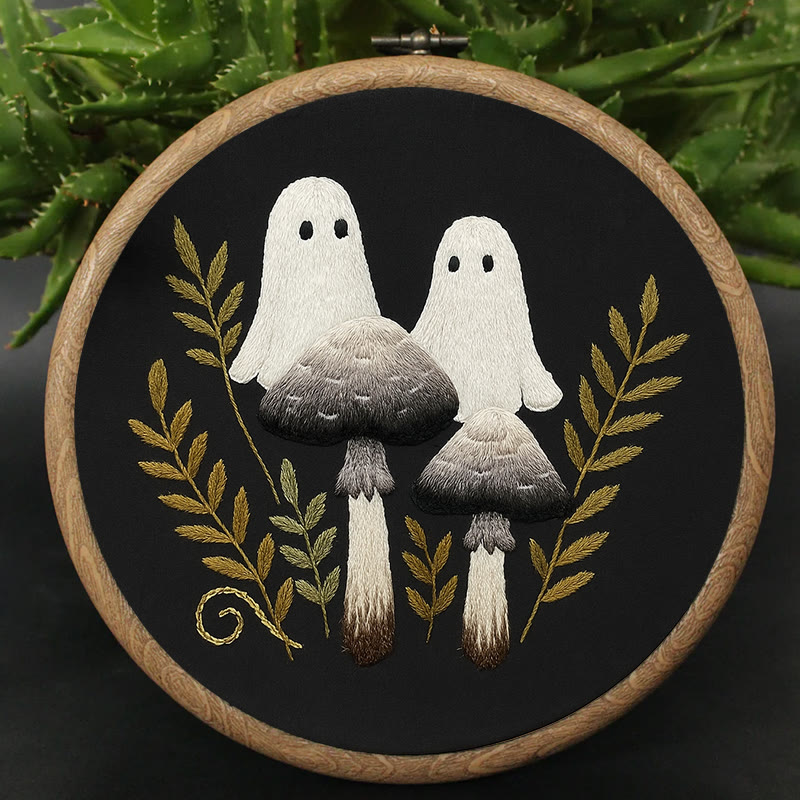Rubbyoo Embroidery Kit - Helloween Spooky Mushroom | Diy Housewarming Present | Needlework For Beginner - image 2