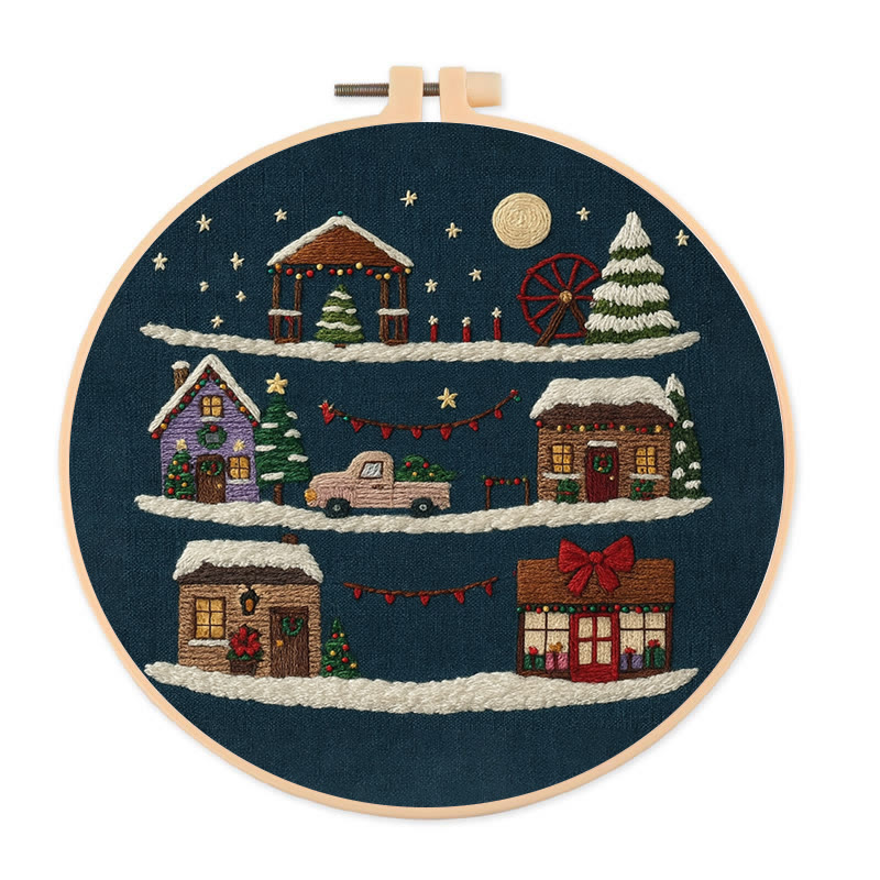 Rubbyoo Embroidery Kit - Christmas Eve | Christmas Home Ornament | Holiday Handmade Craft  - 20*20cm - image 1