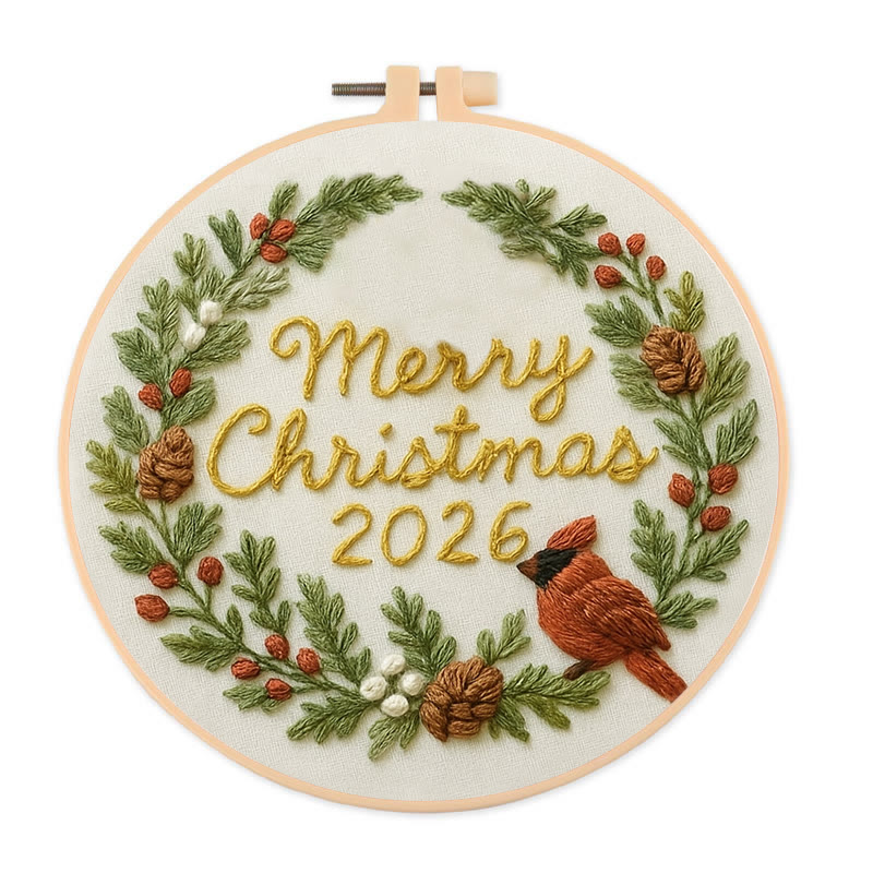 Rubbyoo Embroidery Kit - Merry Christmas | Unique Christmas Handicraft | New Year Gifts For Friends - 20*20cm - image 1