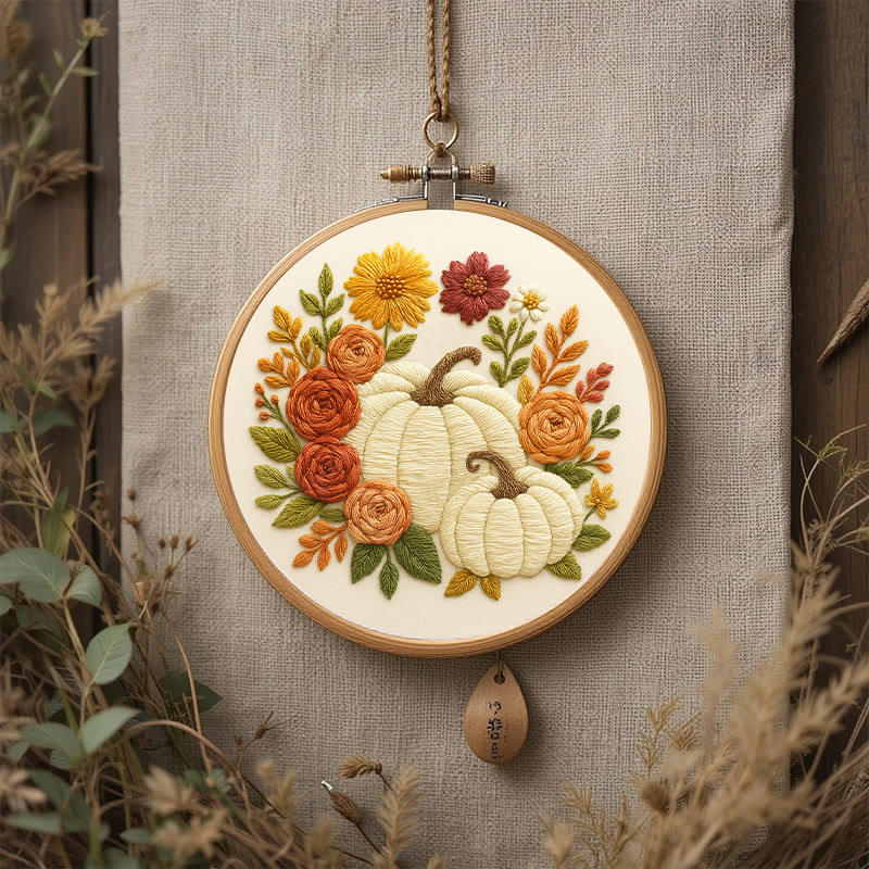Rubbyoo Embroidery Kit - Floral Pumpkin | Easy Handmade Needlework | Diy Helloween Craft - image 8