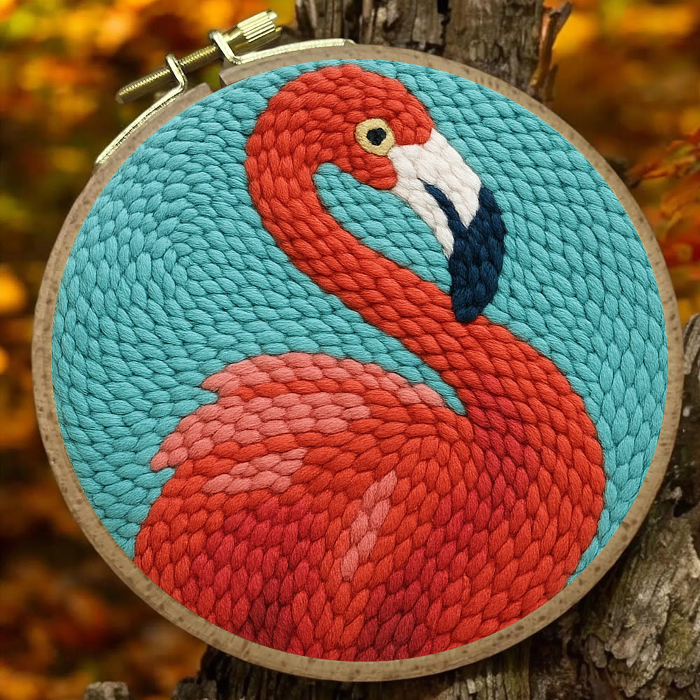 Flamingo Punch Needle Kit - Animal Handmade Craft  | Easy Needle Set For Child  - image 2