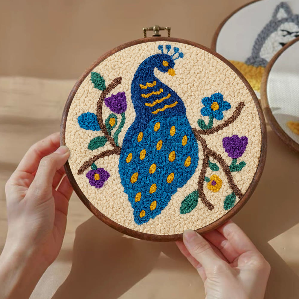 Charming Peacock Punch Needle Kit - Unique Room Decoration  | Nice Handicraft For Animal Lovers - image 3