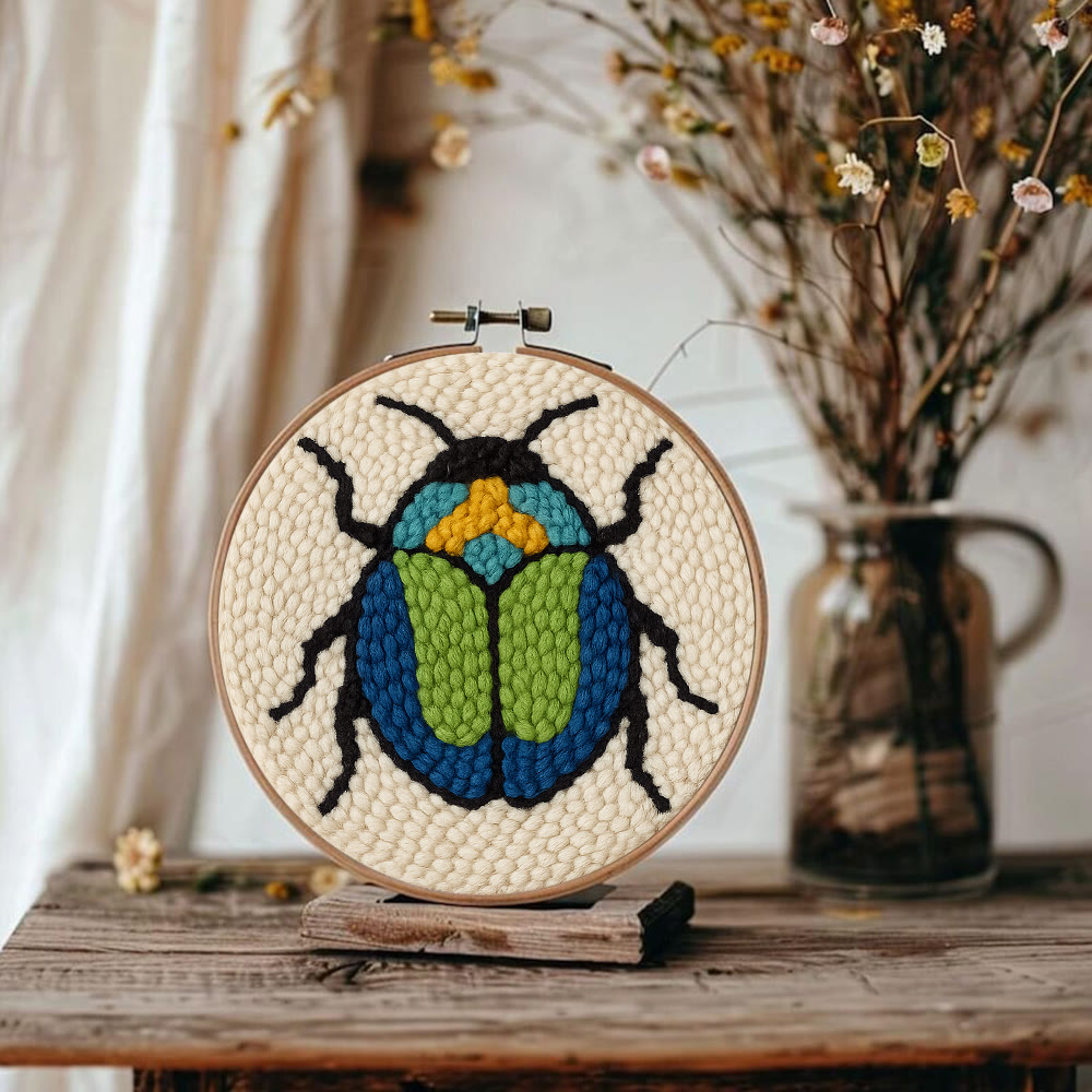 Scarab Beetle Punch Needle Kit - Creative Wall Decor | Diy Insect Artwork Gift  - image 2