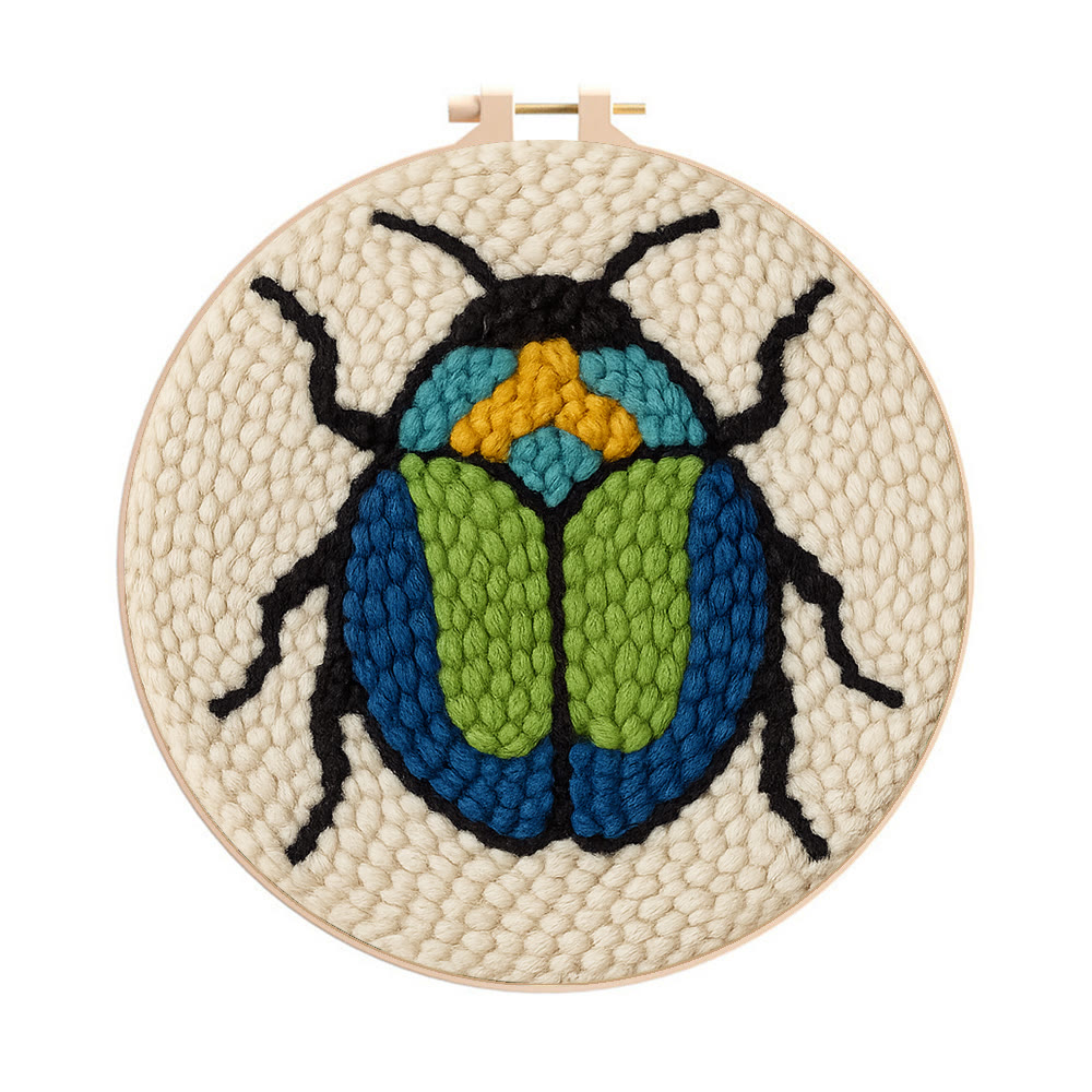 Scarab Beetle Punch Needle Kit - Creative Wall Decor | Diy Insect Artwork Gift  - 20cm*20cm - image 1
