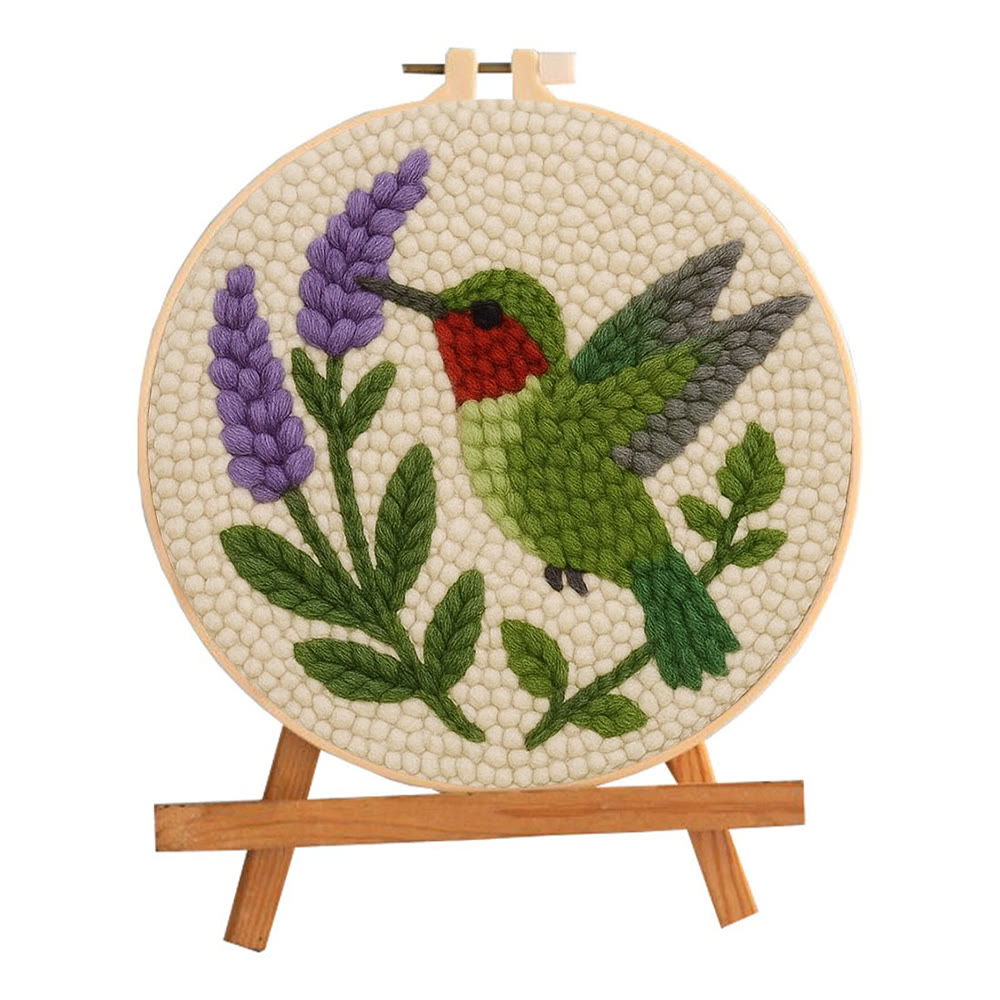 Lavender Hummingbird  Punch Needle Kit - Lovely Bird Handicraft | Gift For Bird Enthusiasts - image 10