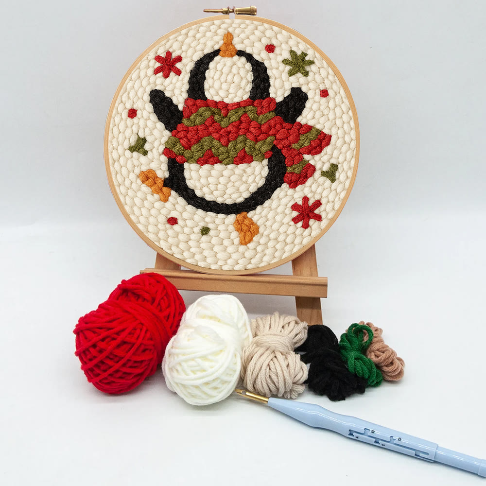 Dancing Penguin Punch Needle Kit - Easy Decorative Handicraft | Perfect Christmas Gifts  - image 9