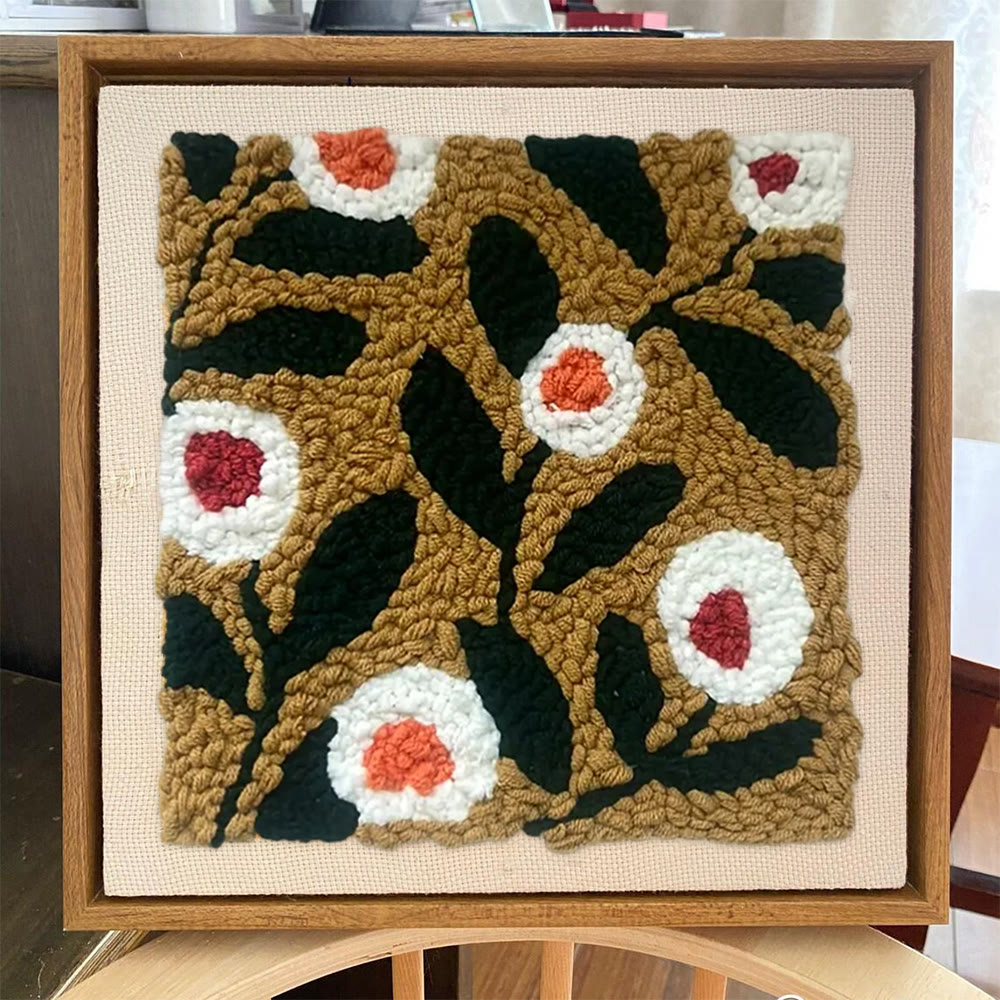 Little Flowers Square Punch Needle Kit - Diy Entryway Floral Decor | Easy Needle Artwork - image 2