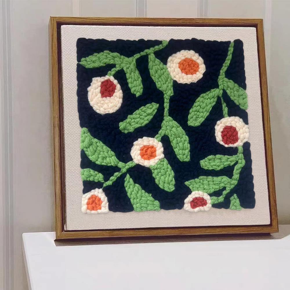 Blooming Flower Square Punch Needle Kit - Handmade Home Decoration | Floral Craft For Mom - image 2