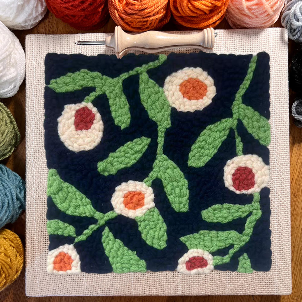 Blooming Flower Square Punch Needle Kit - Handmade Home Decoration | Floral Craft For Mom - image 9