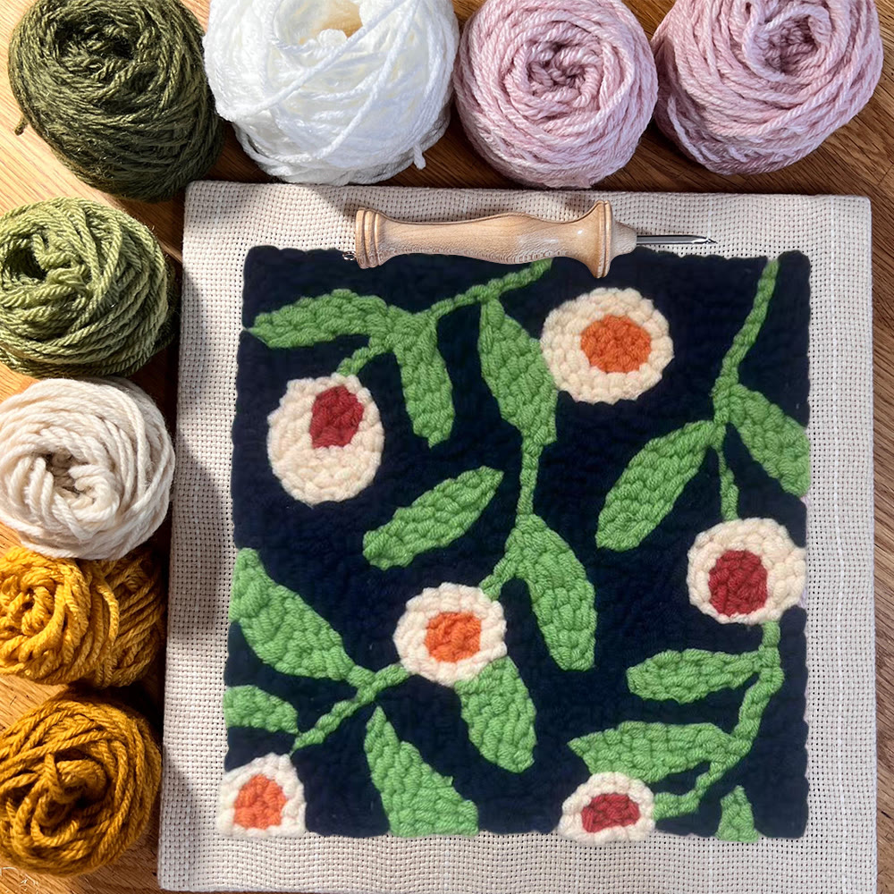 Blooming Flower Square Punch Needle Kit - Handmade Home Decoration | Floral Craft For Mom - image 6