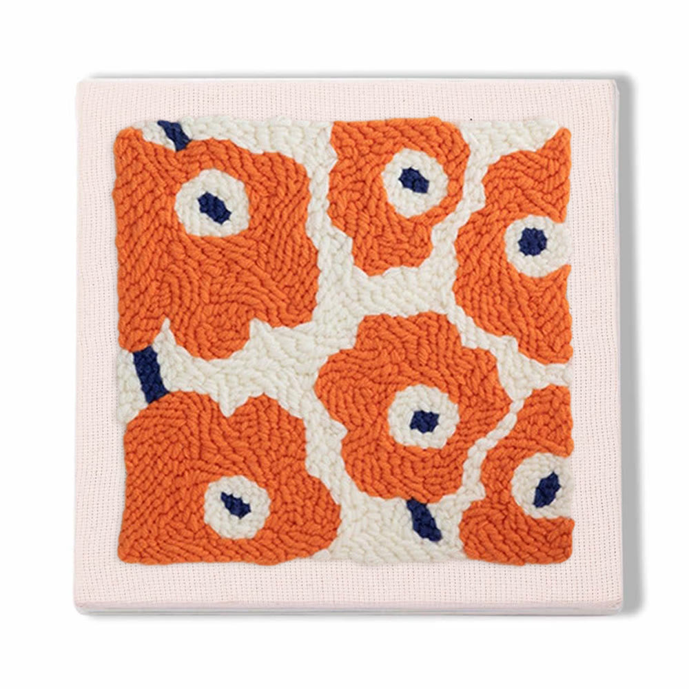 Vibrant Flower Square Punch Needle Kit - Unique Birthday For Friends | Perfect For Room Decoration - 25*25 - image 1