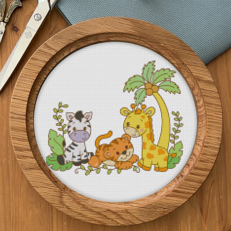  Cross Stitch Kit - Adorable Animal Party | Handicraft For Animal Lovers | Wall Hanging Needlework  - image 4