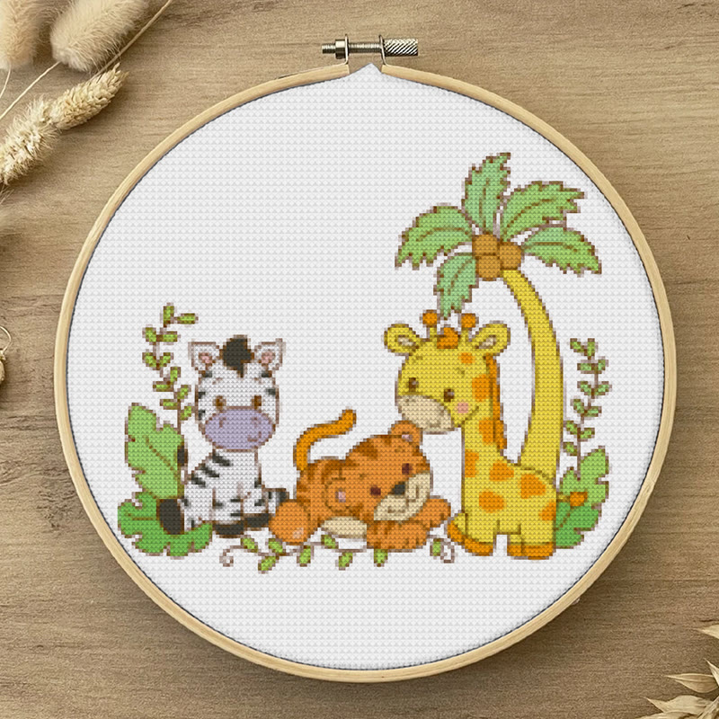  Cross Stitch Kit - Adorable Animal Party | Handicraft For Animal Lovers | Wall Hanging Needlework  - image 3