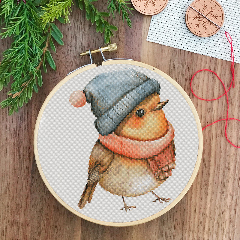  Cross Stitch Kit - Lovely Chick | Winter Room Ornament  | Handmade Animal Craft  - image 2