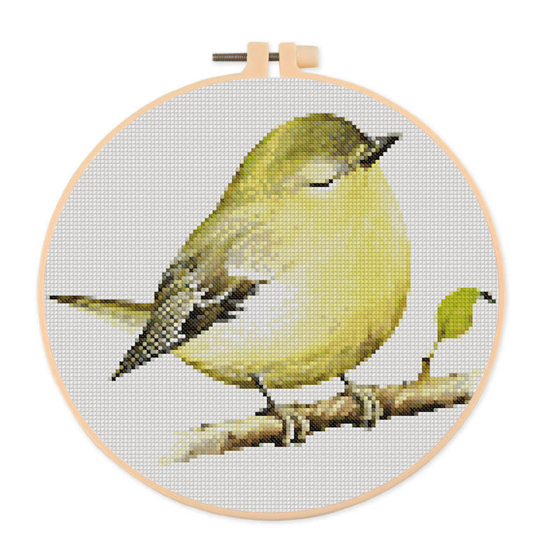  Cross Stitch Kit - Vireo Bird | Handicraft For Bird Lovers | Needle Artwork For Starter - 20×20cm - image 1