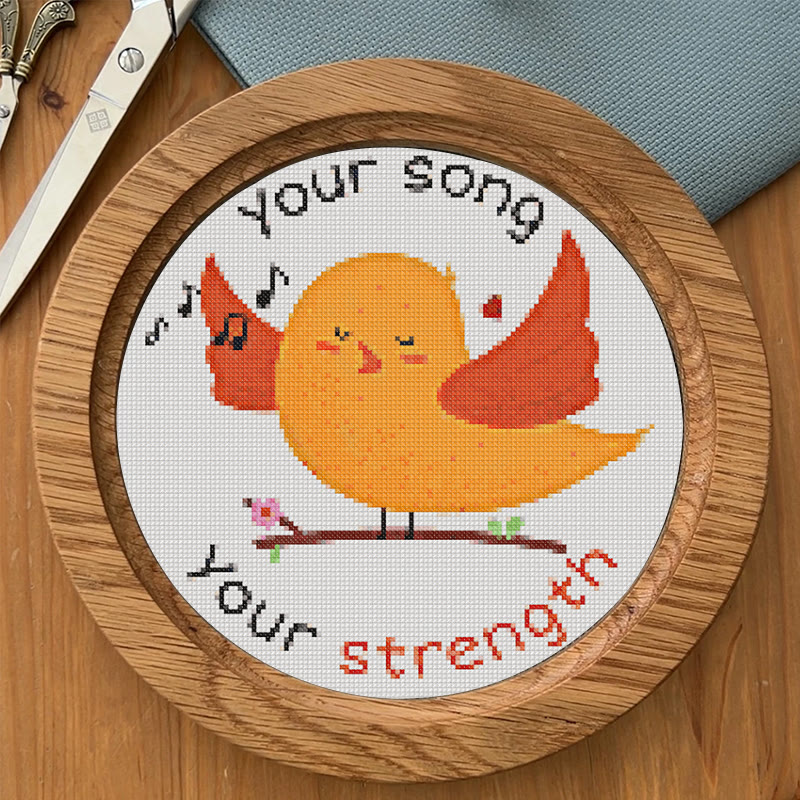  Cross Stitch Kit - Positive Singing Bird | Diy Decorative Artwork | Nice Handicraft For Friends - image 2