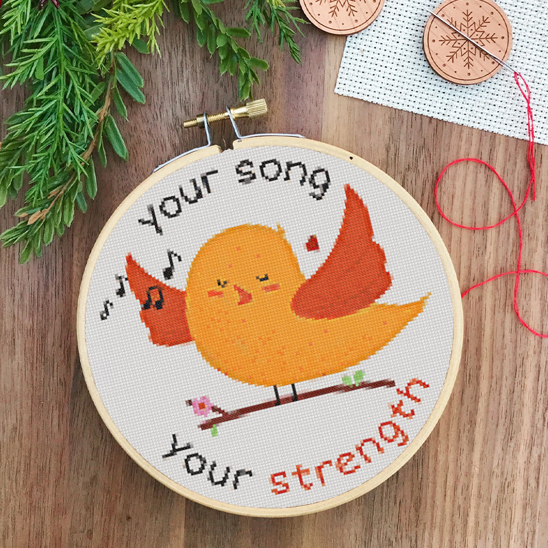 Cross Stitch Kit - Positive Singing Bird | Diy Decorative Artwork | Nice Handicraft For Friends - image 4