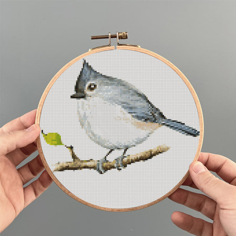  Cross Stitch Kit - Little Tufted Titmouse | Sewing Animal Craft | Living Room Ornament - image 7