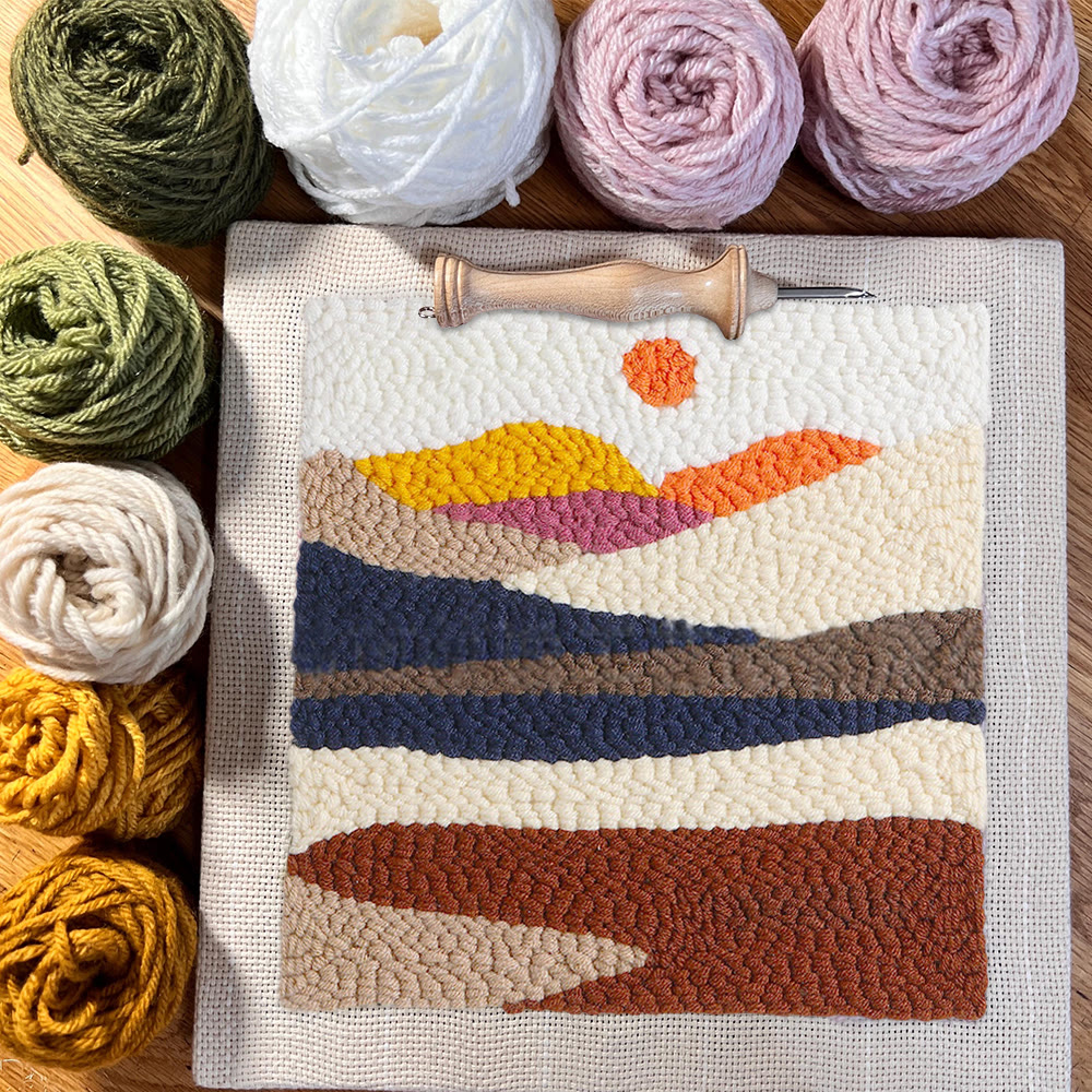 Desert Sunrise Square Punch Needle Kit - Beautiful Landscape Craft | Easy Needlework For Beginner - image 7