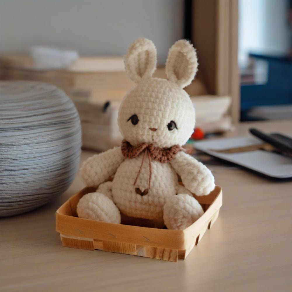 Diy Handmade Lovely Bunny Crochet Kit - Fashion Bag Pendant | Handmade Baby Toys  - Diy Handmade Lovely Bunny Crochet Kit - image 1