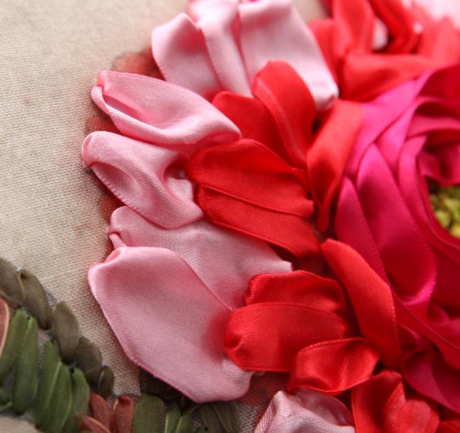 Embroidered Ribbon Floral Pillow Case Kits | Charming Handicraft For Mom | Floral Room Decoration Gifts - image 2