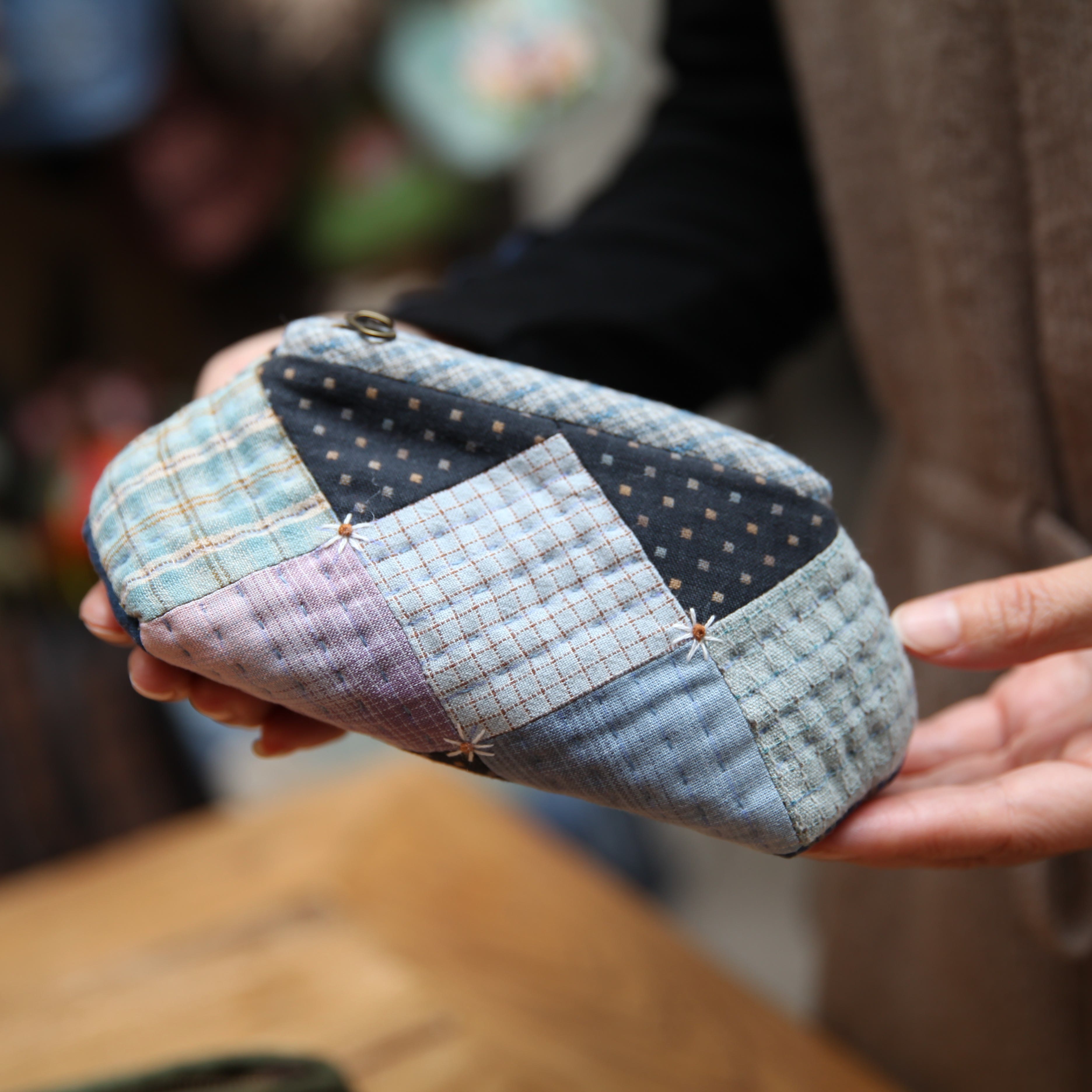 Embroidery Storage Bag  Kits | Handmade Creative Glasses Case | Diy Zipper Pencil Case  - blue - image 6