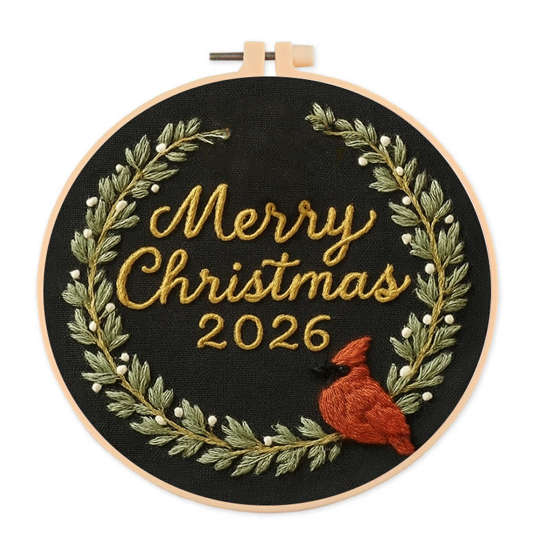 Rubbyoo Embroidery Kit - Marry Christmas Celebration | New Year Handicraft | Festive Hanging Decoration - 20*20cm - image 1