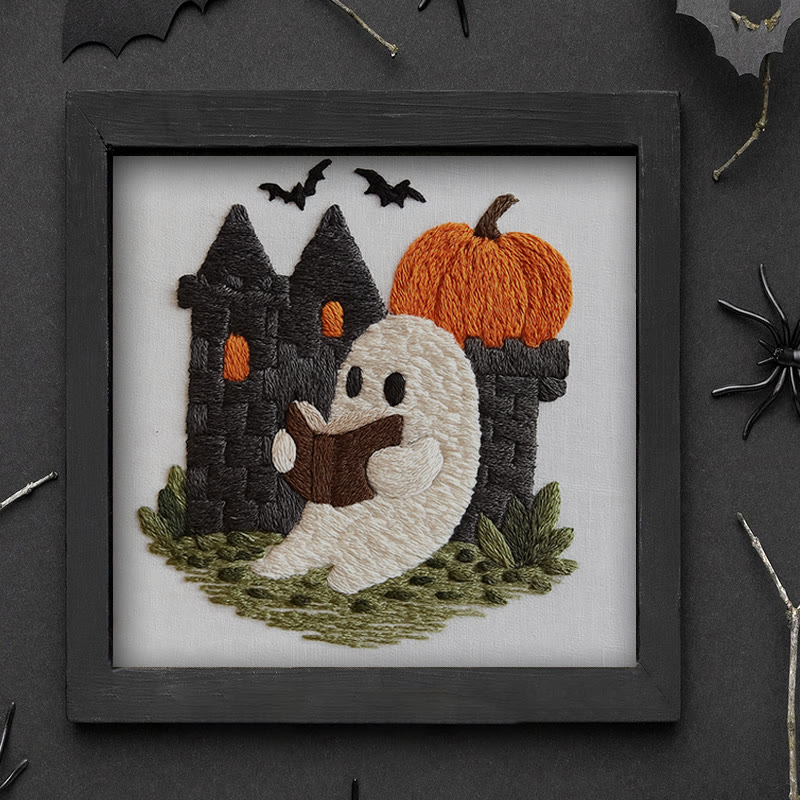 Rubbyoo Embroidery Kit - Halloween Reading Ghost | Spooky Handicraft For Halloween | Nice Artwork For Home Decor - image 8