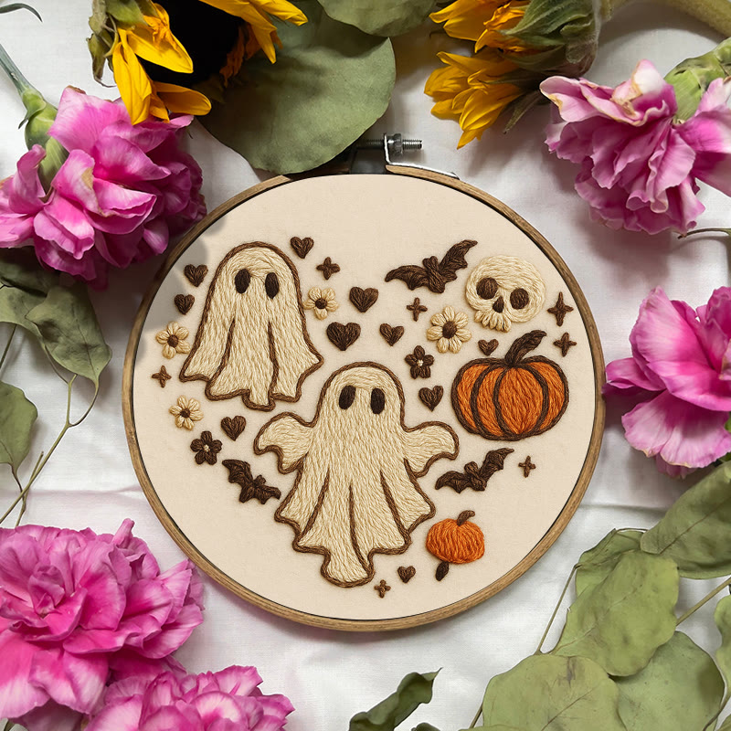 Rubbyoo Embroidery Kit - Halloween Bats And Ghosts | Spooky Halloween Decor | Diy Holiday Handicraft - image 2