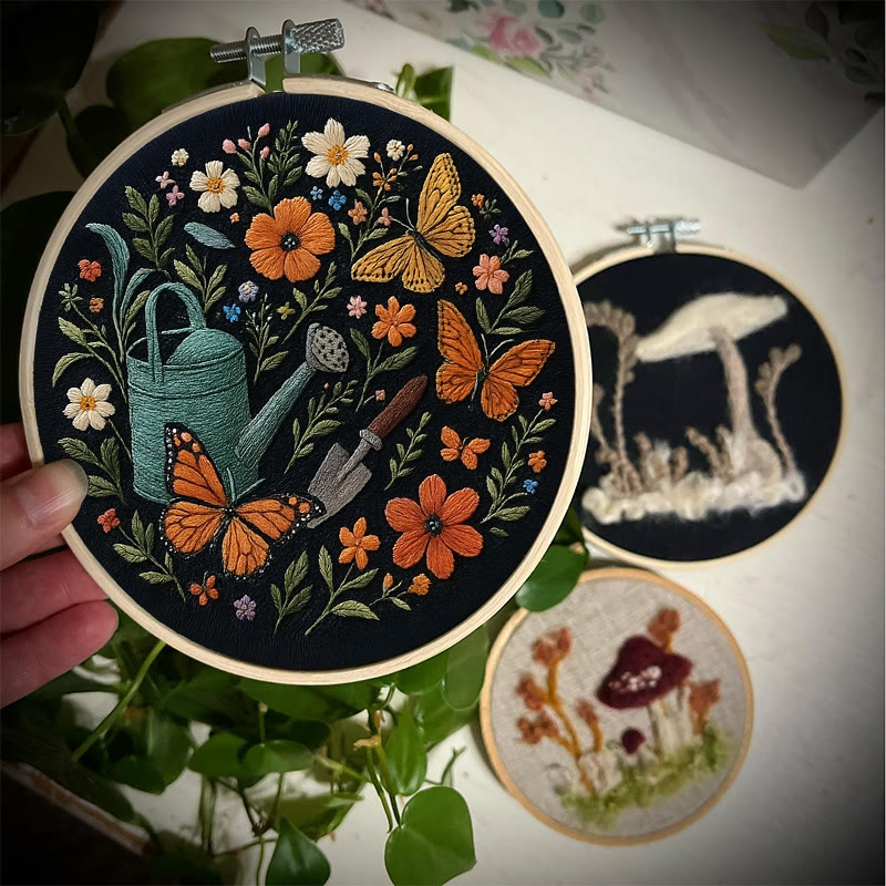 Rubbyoo Embroidery Kit - Plants And Butterfly | Diy Aesthetic Needlework Gift | Stunning Wall Decor  - image 3