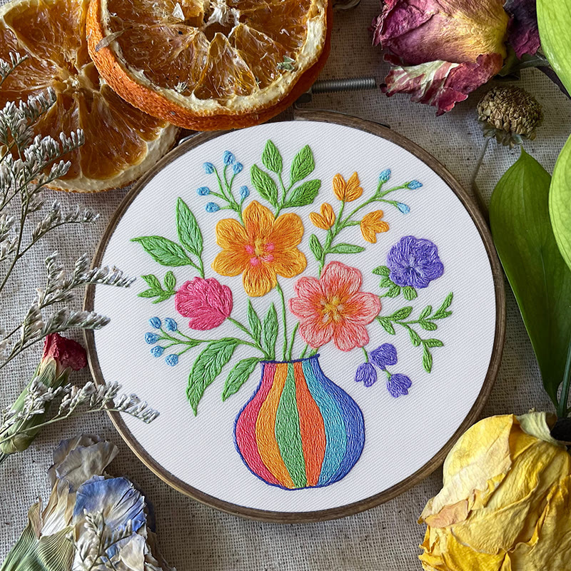 Rubbyoo Embroidery Kit -  Vibrant Flowers | Nice Gifts For Flower Lovers | Perfect For Beginners  - image 5