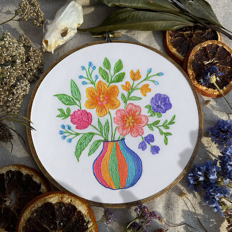 Rubbyoo Embroidery Kit -  Vibrant Flowers | Nice Gifts For Flower Lovers | Perfect For Beginners  - image 2
