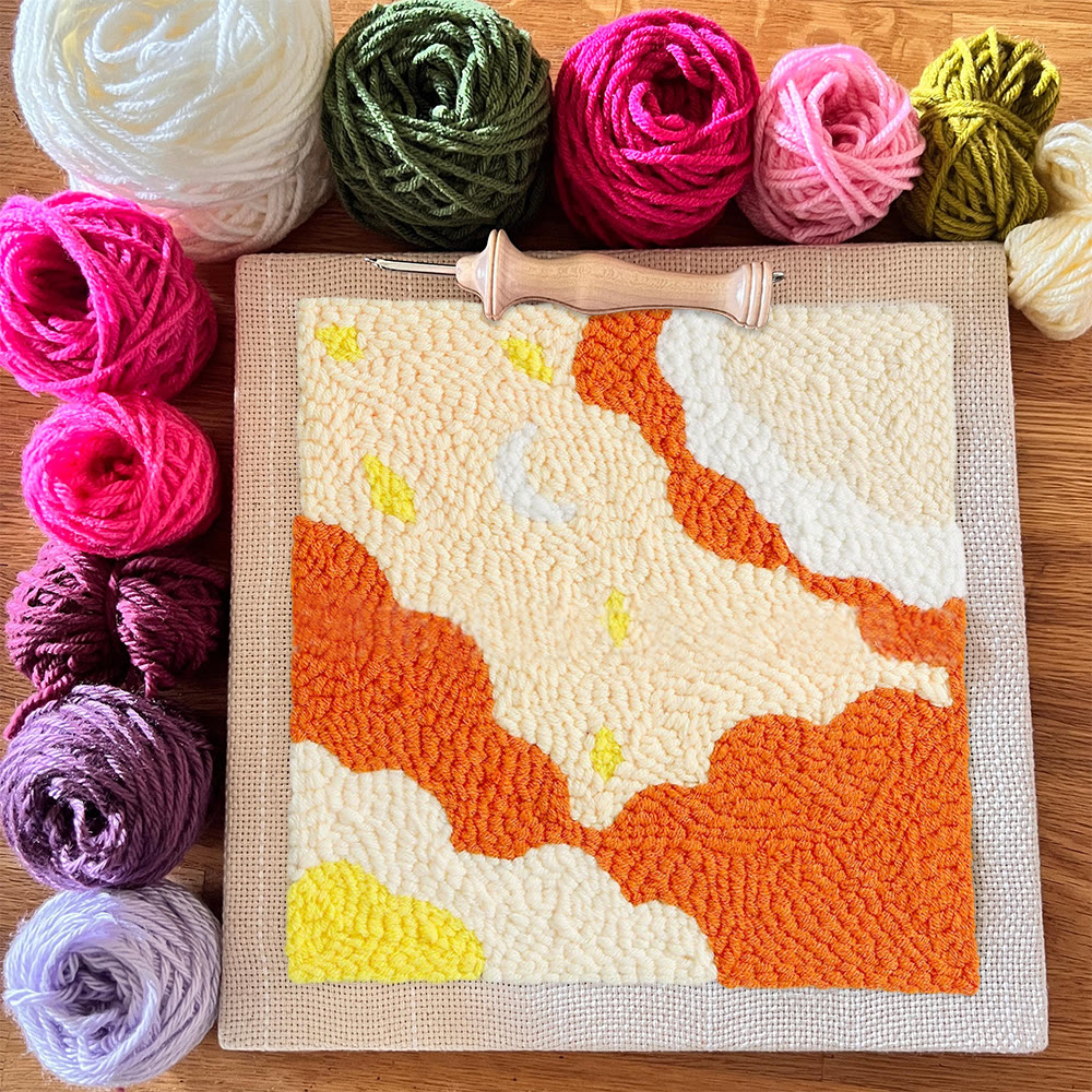 Abstract Art Square Punch Needle Kit - Unique  Handmade Craft  | Stylish Wall Decoration  - image 4