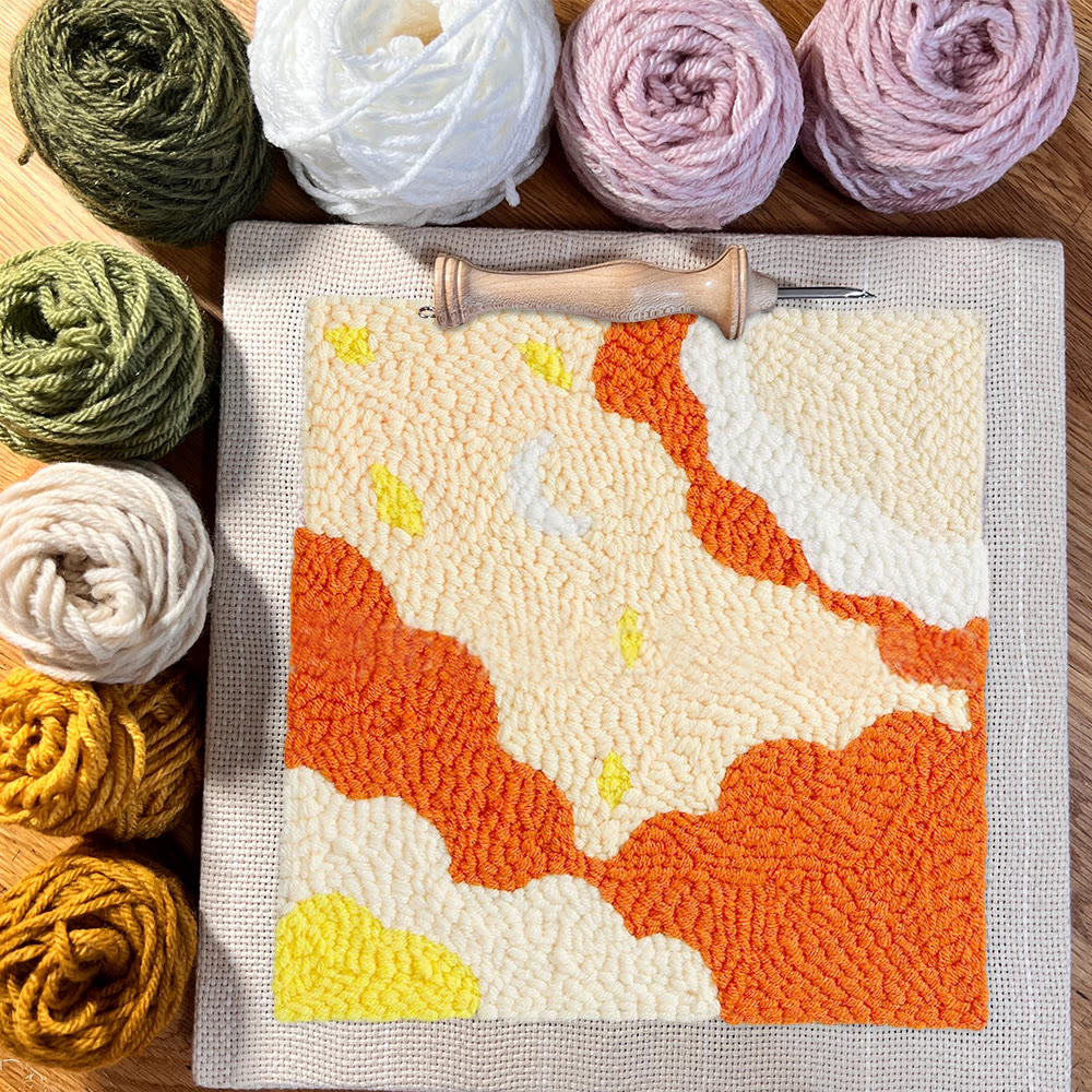 Abstract Art Square Punch Needle Kit - Unique  Handmade Craft  | Stylish Wall Decoration  - image 2