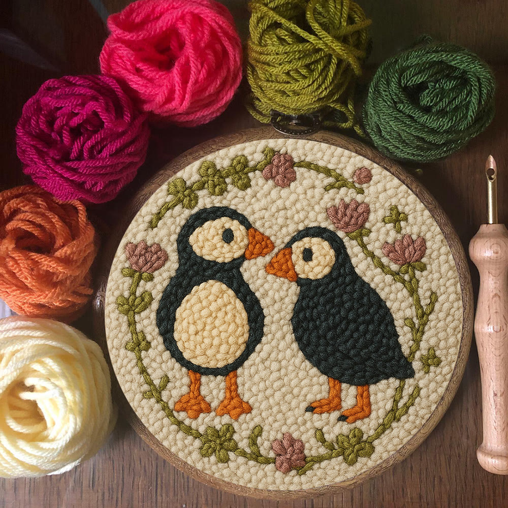 Little Penguins Punch Needle Kit - Diy Animal Handicraft  | Easy Needle Artwork - image 5