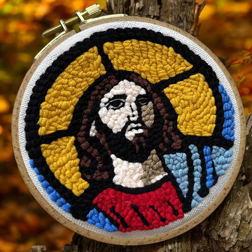 Jesus Christ Punch Needle Kit - Religious Wall Hanging |  Diy Handmade Craft - image 2